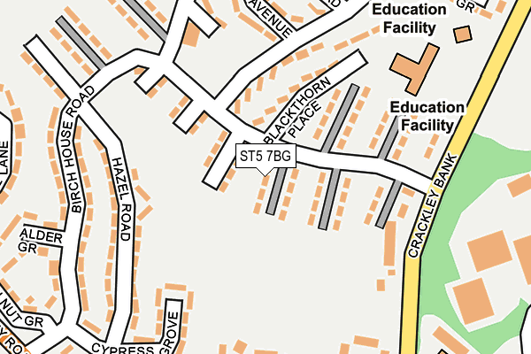 ST5 7BG map - OS OpenMap – Local (Ordnance Survey)