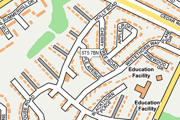 ST5 7BN map - OS OpenMap – Local (Ordnance Survey)