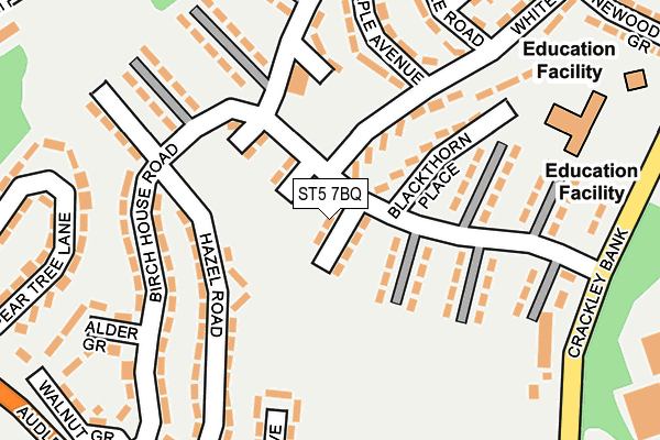 ST5 7BQ map - OS OpenMap – Local (Ordnance Survey)