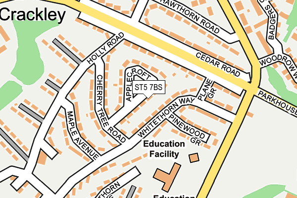 ST5 7BS map - OS OpenMap – Local (Ordnance Survey)