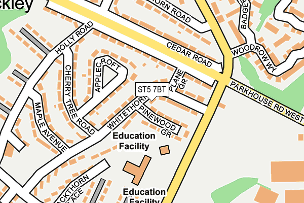 ST5 7BT map - OS OpenMap – Local (Ordnance Survey)