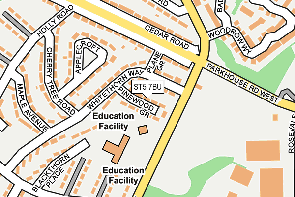 ST5 7BU map - OS OpenMap – Local (Ordnance Survey)