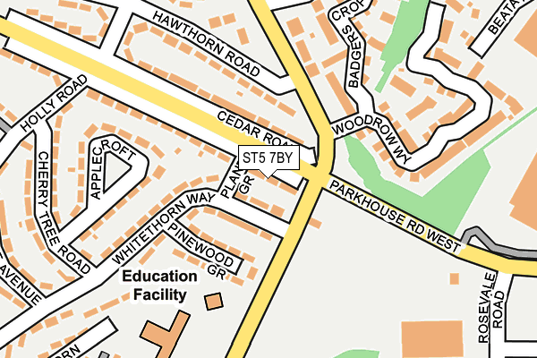 ST5 7BY map - OS OpenMap – Local (Ordnance Survey)