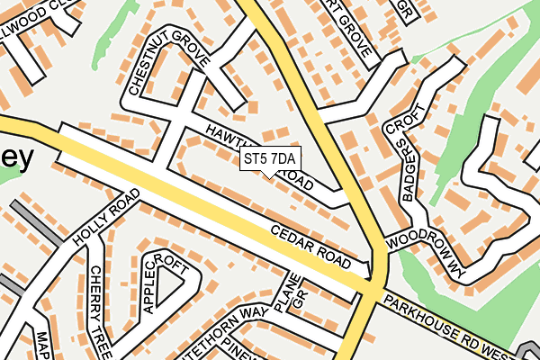 ST5 7DA map - OS OpenMap – Local (Ordnance Survey)
