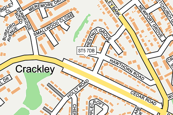 ST5 7DB map - OS OpenMap – Local (Ordnance Survey)