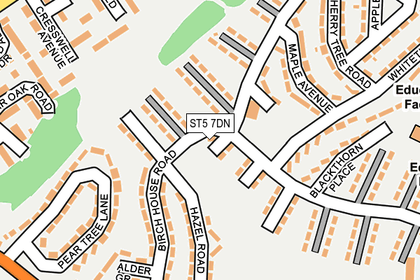 ST5 7DN map - OS OpenMap – Local (Ordnance Survey)