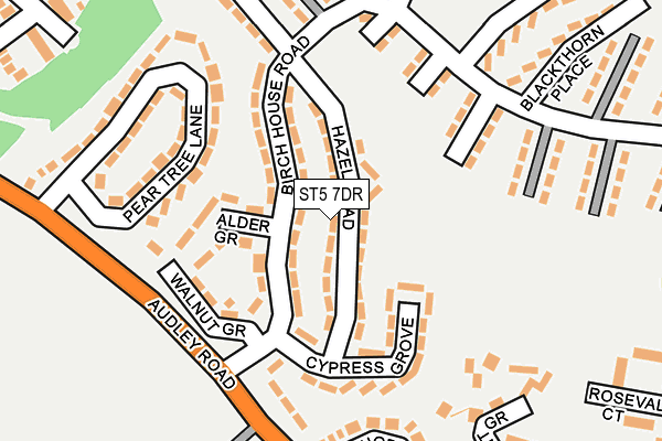 ST5 7DR map - OS OpenMap – Local (Ordnance Survey)