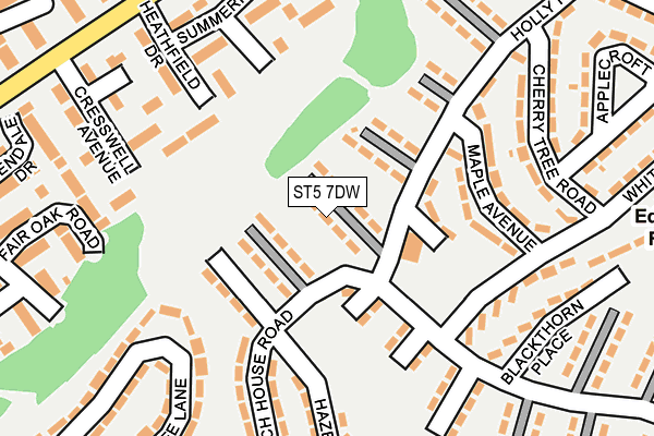 ST5 7DW map - OS OpenMap – Local (Ordnance Survey)