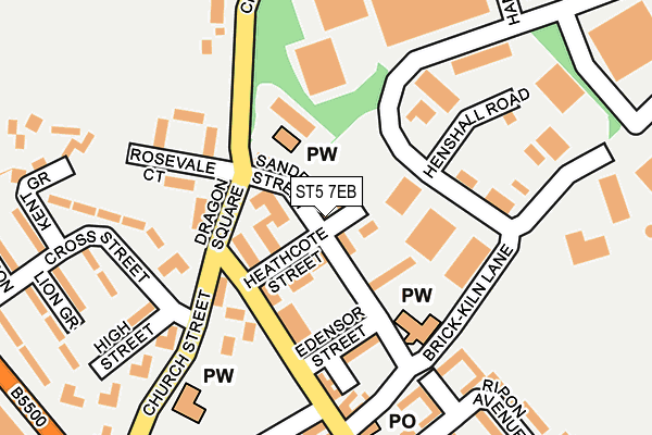 ST5 7EB map - OS OpenMap – Local (Ordnance Survey)