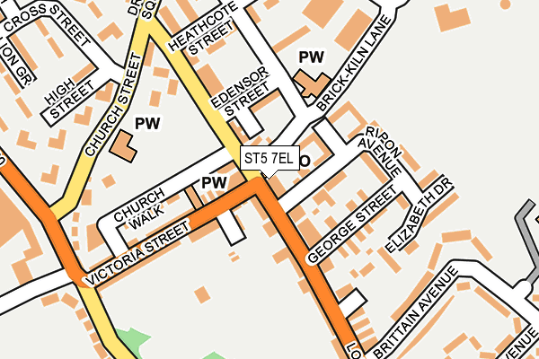 ST5 7EL map - OS OpenMap – Local (Ordnance Survey)