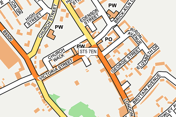 ST5 7EN map - OS OpenMap – Local (Ordnance Survey)