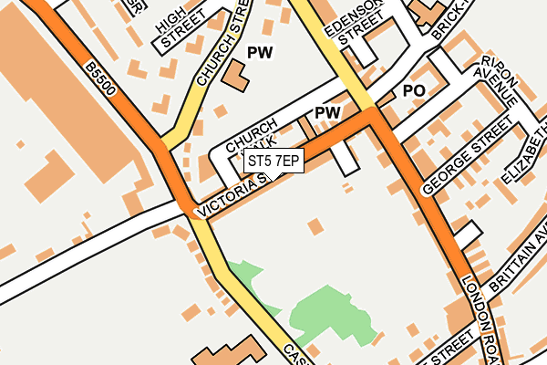 ST5 7EP map - OS OpenMap – Local (Ordnance Survey)