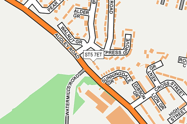 ST5 7ET map - OS OpenMap – Local (Ordnance Survey)