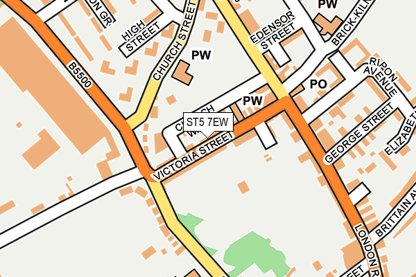 ST5 7EW map - OS OpenMap – Local (Ordnance Survey)