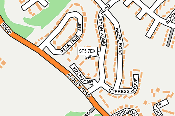 ST5 7EX map - OS OpenMap – Local (Ordnance Survey)