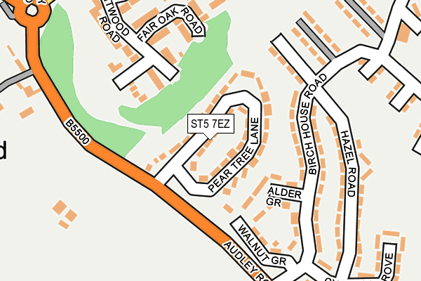 ST5 7EZ map - OS OpenMap – Local (Ordnance Survey)