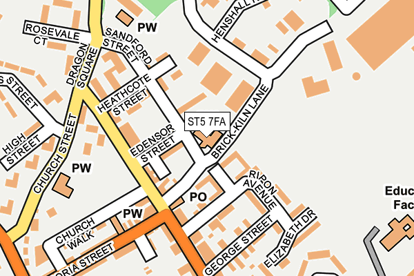 ST5 7FA map - OS OpenMap – Local (Ordnance Survey)