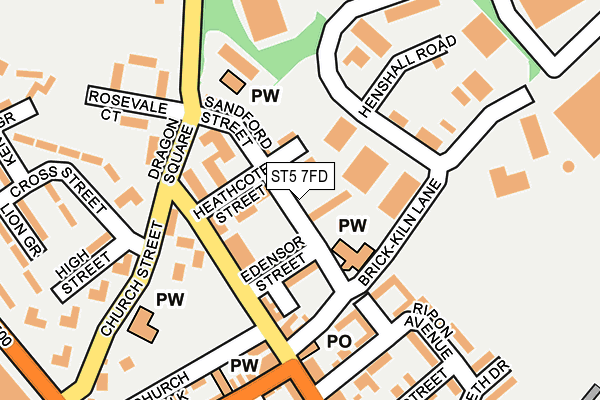 ST5 7FD map - OS OpenMap – Local (Ordnance Survey)