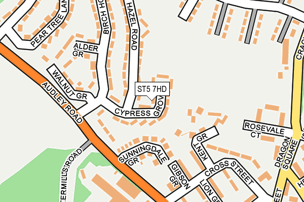 ST5 7HD map - OS OpenMap – Local (Ordnance Survey)