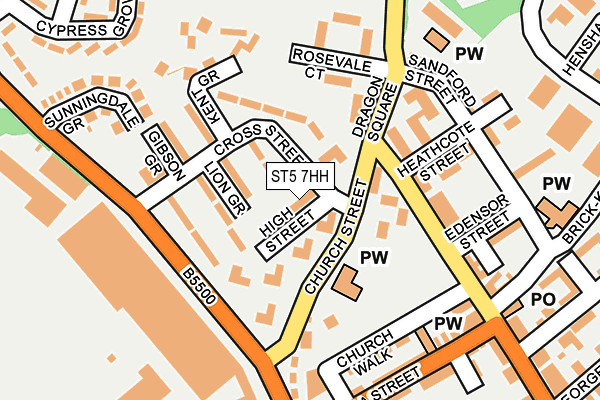 ST5 7HH map - OS OpenMap – Local (Ordnance Survey)