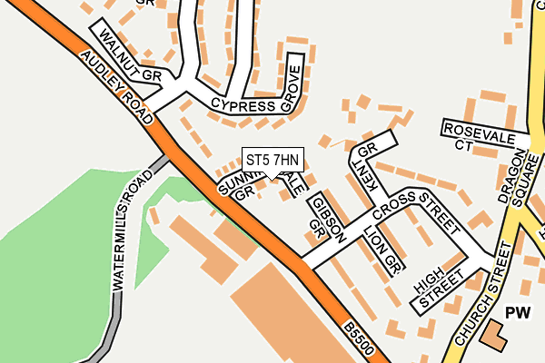 ST5 7HN map - OS OpenMap – Local (Ordnance Survey)