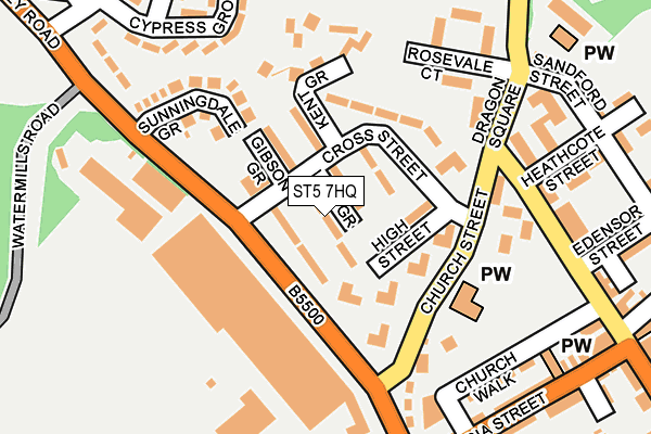 ST5 7HQ map - OS OpenMap – Local (Ordnance Survey)