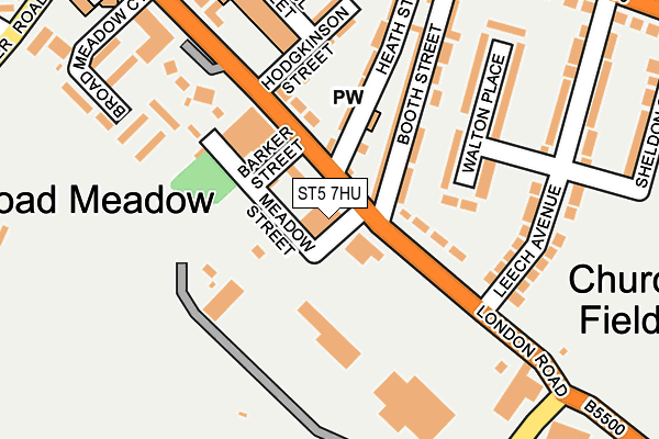 ST5 7HU map - OS OpenMap – Local (Ordnance Survey)