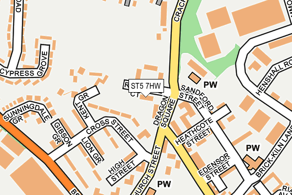 ST5 7HW map - OS OpenMap – Local (Ordnance Survey)