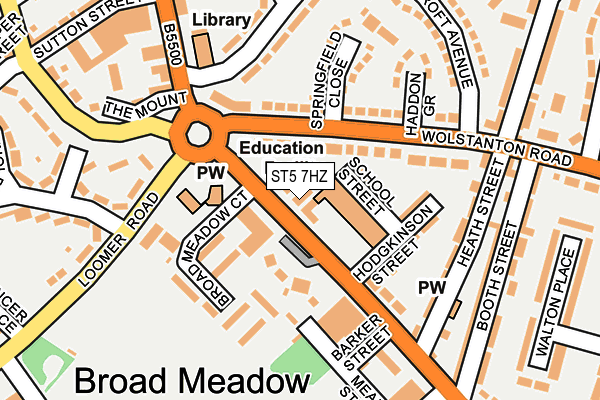 ST5 7HZ map - OS OpenMap – Local (Ordnance Survey)