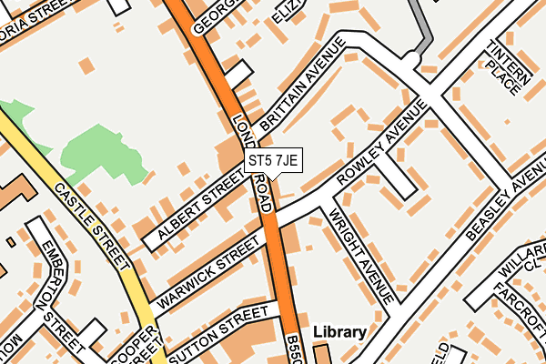ST5 7JE map - OS OpenMap – Local (Ordnance Survey)