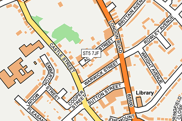 ST5 7JF map - OS OpenMap – Local (Ordnance Survey)