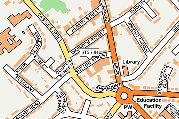 ST5 7JH map - OS OpenMap – Local (Ordnance Survey)