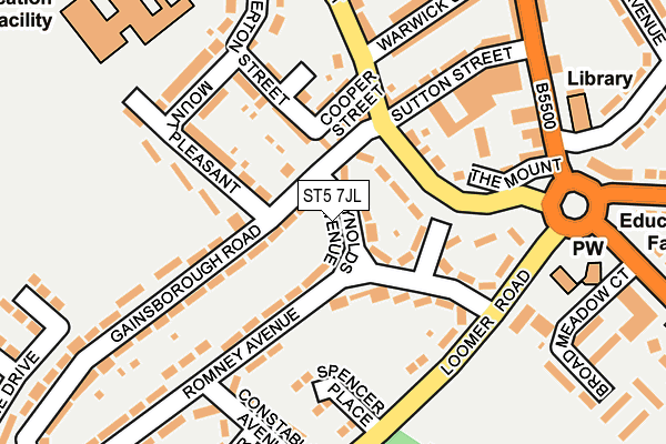 ST5 7JL map - OS OpenMap – Local (Ordnance Survey)