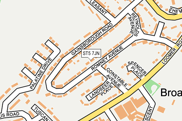 ST5 7JN map - OS OpenMap – Local (Ordnance Survey)