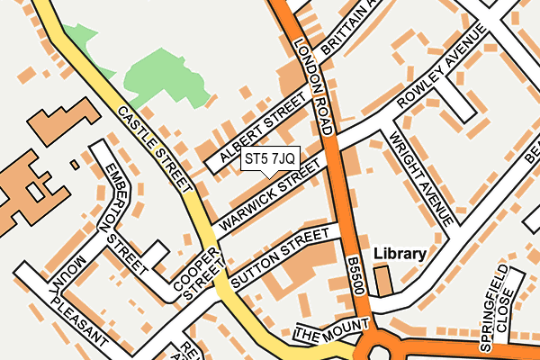 ST5 7JQ map - OS OpenMap – Local (Ordnance Survey)