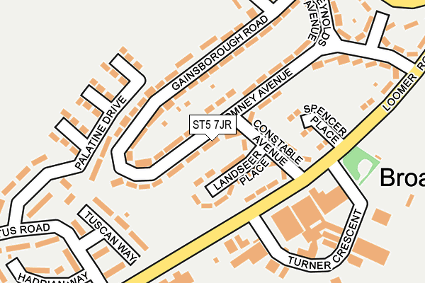 ST5 7JR map - OS OpenMap – Local (Ordnance Survey)