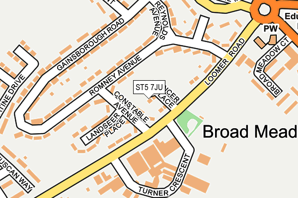 ST5 7JU map - OS OpenMap – Local (Ordnance Survey)