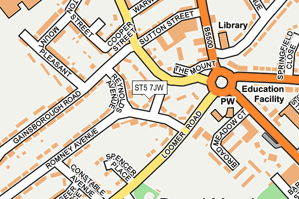 ST5 7JW map - OS OpenMap – Local (Ordnance Survey)