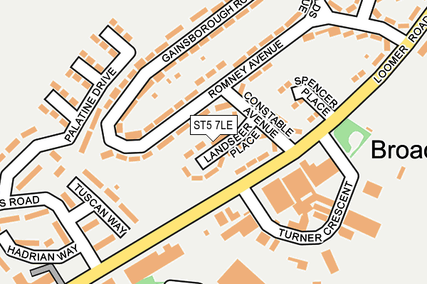 ST5 7LE map - OS OpenMap – Local (Ordnance Survey)