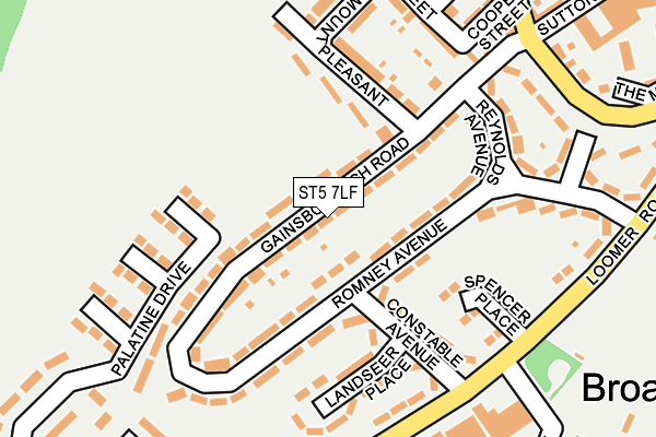 ST5 7LF map - OS OpenMap – Local (Ordnance Survey)
