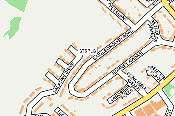 ST5 7LG map - OS OpenMap – Local (Ordnance Survey)