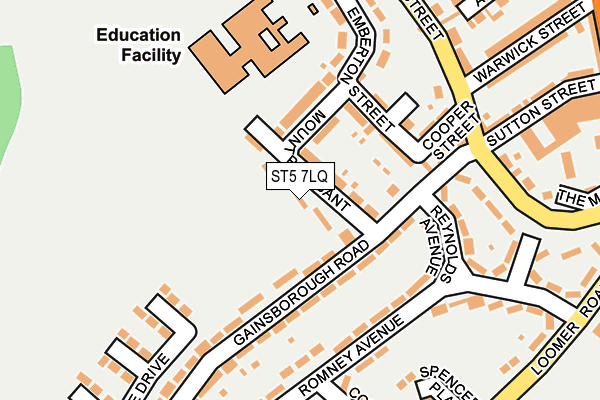 ST5 7LQ map - OS OpenMap – Local (Ordnance Survey)