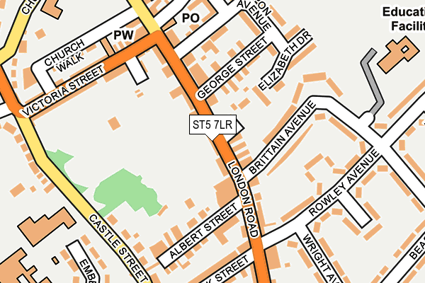 ST5 7LR map - OS OpenMap – Local (Ordnance Survey)