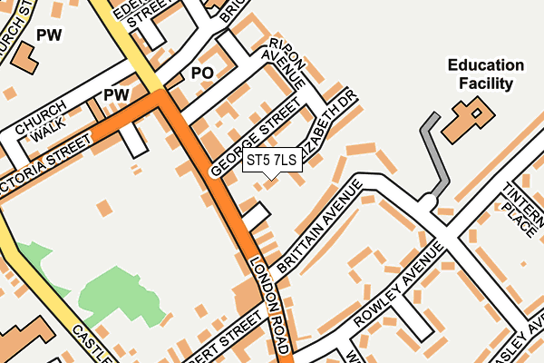 ST5 7LS map - OS OpenMap – Local (Ordnance Survey)