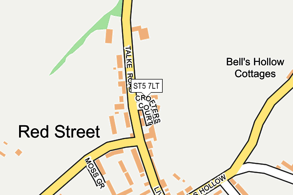 ST5 7LT map - OS OpenMap – Local (Ordnance Survey)