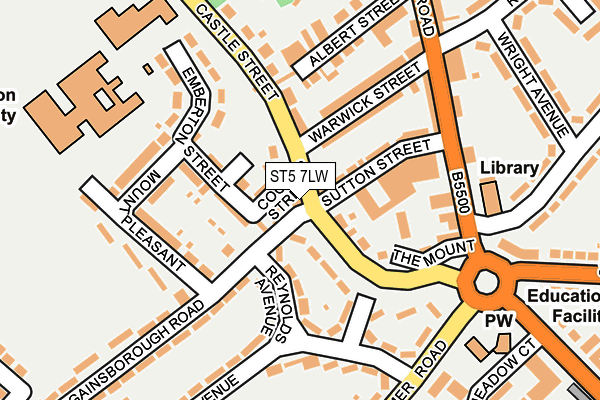 ST5 7LW map - OS OpenMap – Local (Ordnance Survey)
