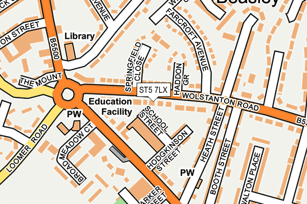 ST5 7LX map - OS OpenMap – Local (Ordnance Survey)