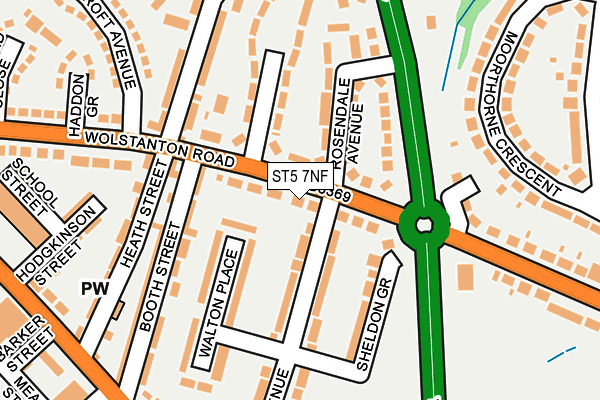 ST5 7NF map - OS OpenMap – Local (Ordnance Survey)