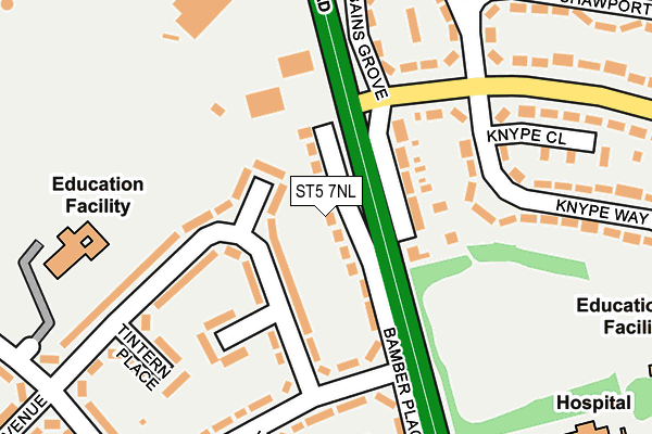 ST5 7NL map - OS OpenMap – Local (Ordnance Survey)