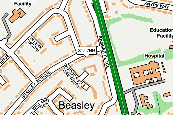 ST5 7NN map - OS OpenMap – Local (Ordnance Survey)